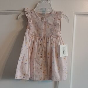 Pink Kids Dress with Ruffle Sleeves